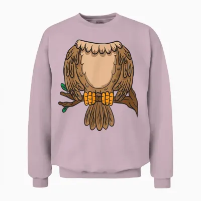 Funny Headless Owl Halloween Night Bird Costume Easy Outfit Unisex Sweatshirt - Light Pink