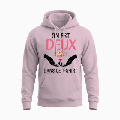 Pregnancy Announcement One Is Two in This Unisex Hoodie - Light Pink