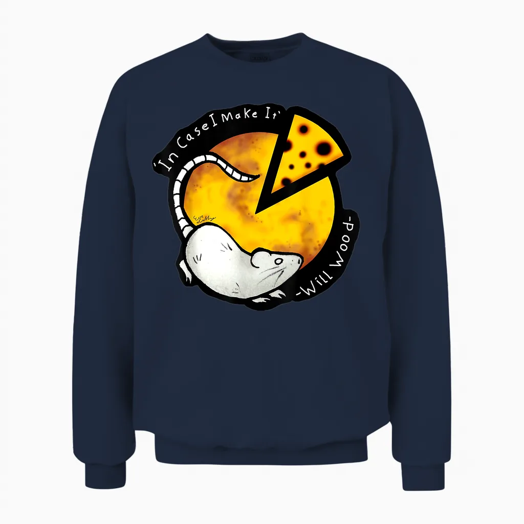 Vintage Meditation in Case I Make It Will Basic Wood Funny Unisex Sweatshirt in Navy