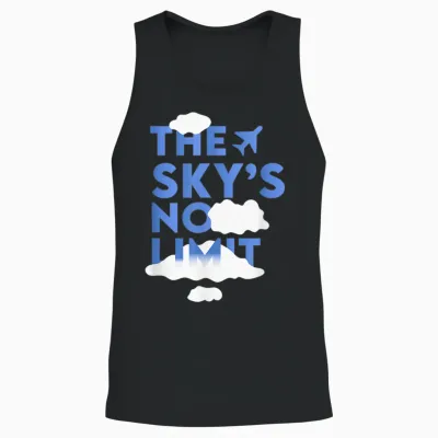 The Sky's No Limit Motivationszitat Unisex Tank Top - Black