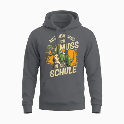 Schulkind Dino Dinosaurier Aus Dem Weg Ich Muss in D. Schule Unisex Hoodie - Charcoal