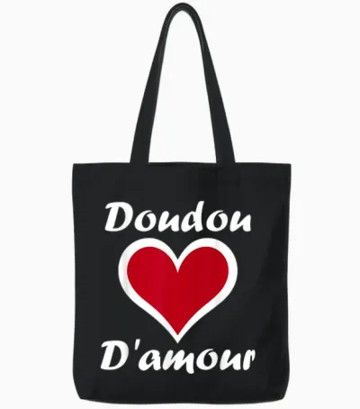 Chéri Nickname Doudou Father's Day Dad Love Comforter T-Shirt, Black, S Tote Bags - Black