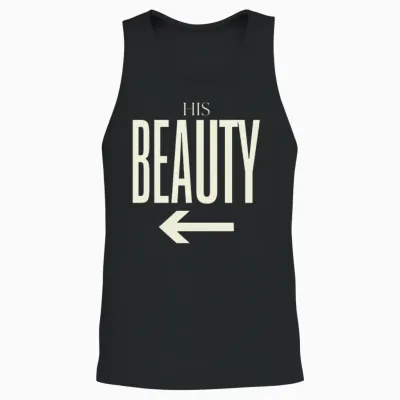 His Beauty Luxury Matching Couple Shirt Arrow Unisex Tank Top - Black