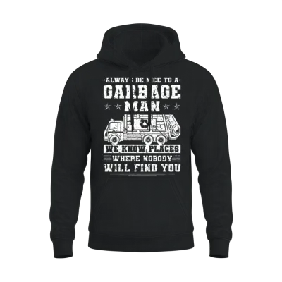 Funny Garbage Man Trash Garbage Truck Unisex Hoodie - Black