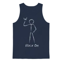 Stickman Rock On Unisex Tank Top - Navy – 1