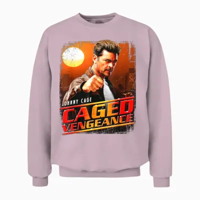 Mortal Kombat 2 Johnny Cage Caged Vengeance Unisex Sweatshirt - Light Pink