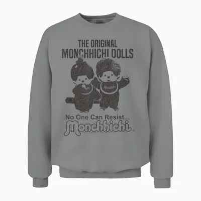 Monchhichi the Original Dolls No One Can Resist Old Photo Unisex Sweatshirt - Sport Grey