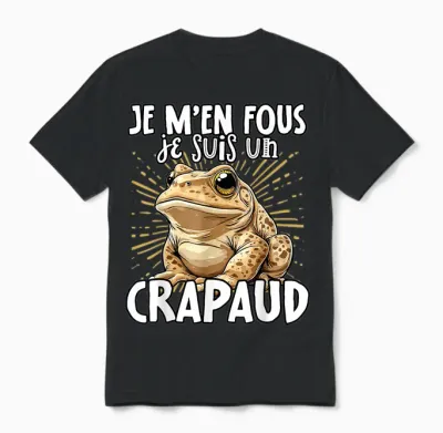 Je M'en Fous Je Suis Un Toad - Cute Toad T-Shirt, Black, S Unisex T-Shirt - Black