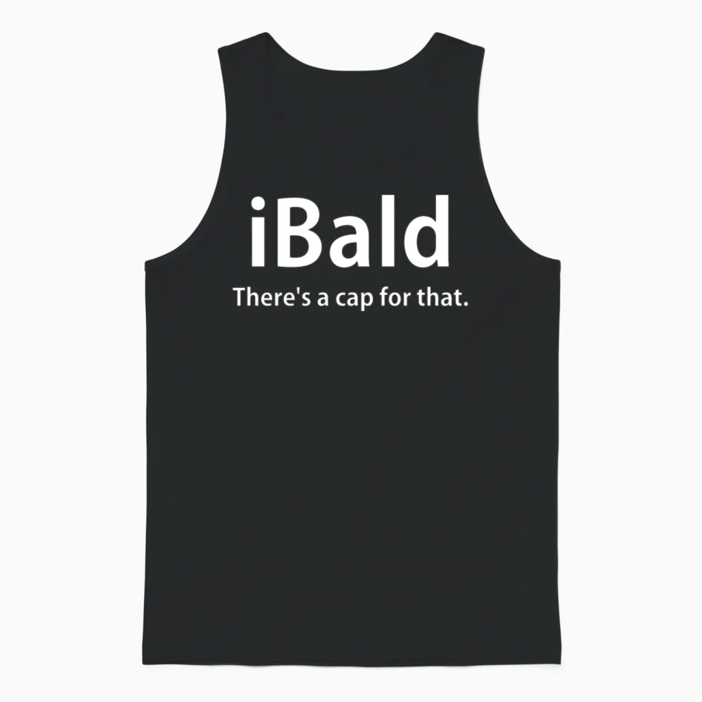 Ibald Bald Funny Unisex Tank Top in Black