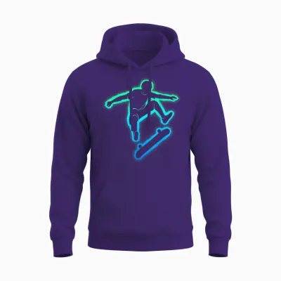 Skateboard Skateboarder Skater Boys Children Unisex Hoodie - Purple