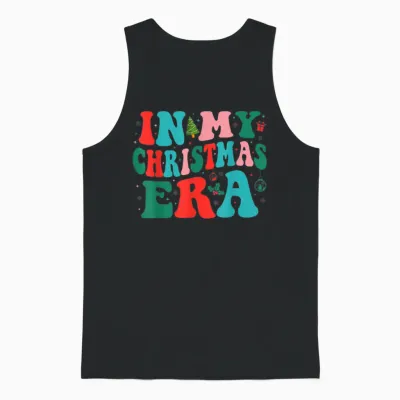 In My Christmas Era Cute Groovy Christmas Holiday Xmas Unisex Tank Top - Black