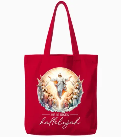 2025 Pâques Jésus-Christ Ressuscité Belle Résurrection Tote Bags - Red