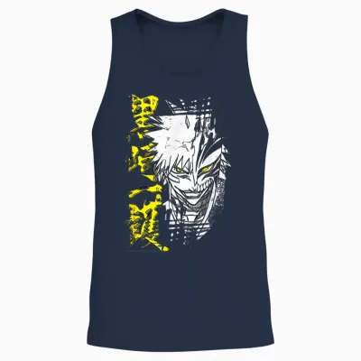 Bleach Ichigo Hollow Outline Sketch Anime Unisex Tank Top - Navy