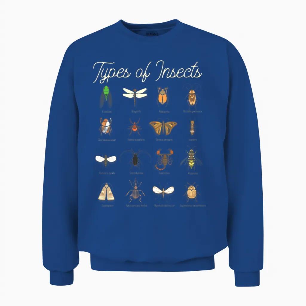 Entomology Biology Insect Types Unisex Sweatshirt in Royal