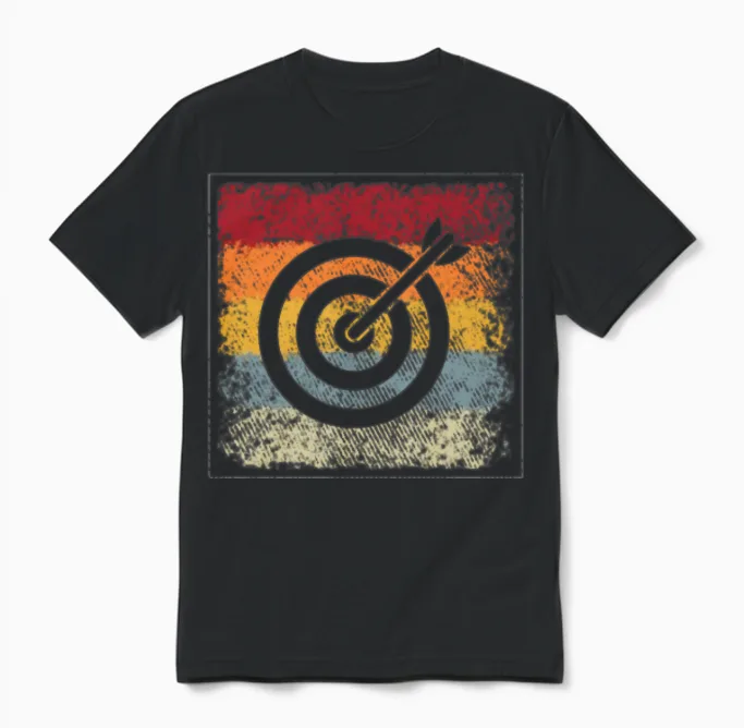 Darts Retro Unisex T-Shirt in Black