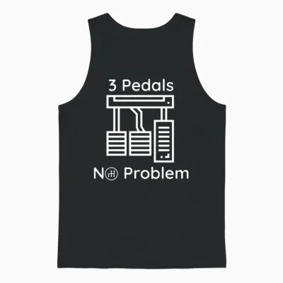 3 Pedals No Problem Unisex Tank Top - Black