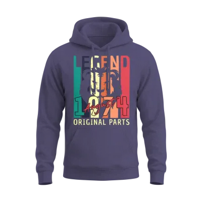 1974 August Retro Unisex Hoodie - Heather Sport Dark Navy
