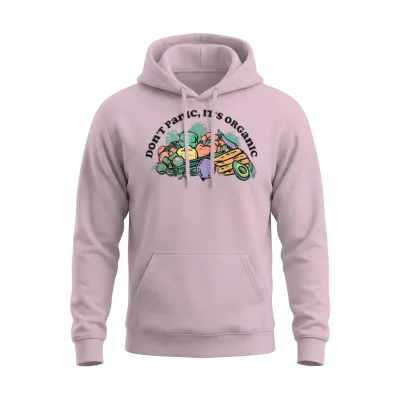 Don't Panic, It's Organic Unisex Hoodie - Light Pink