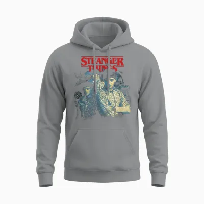 Stranger Things Will Byers Collage Retro Big Chest Portrait Unisex Hoodie - Sport Grey
