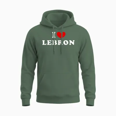 I Love Lebron, Ich Liebe Lebron Unisex Hoodie - Military Green