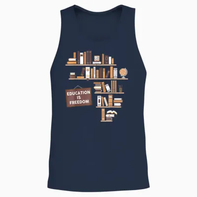 Education Is Freedom African American Unisex Tank Top - Navy