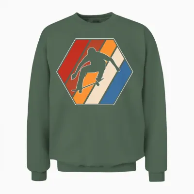Skate Retro Unisex Sweatshirt - Military Green