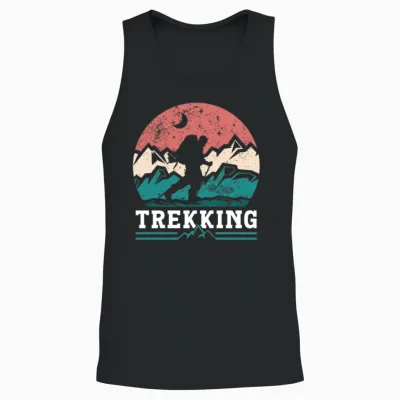 Trekking Hiking Hike Hiker Lover Unisex Tank Top - Black