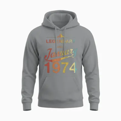 50th Birthday 50 Year Old Born January 1974 Gift Unisex Hoodie - Sport Grey