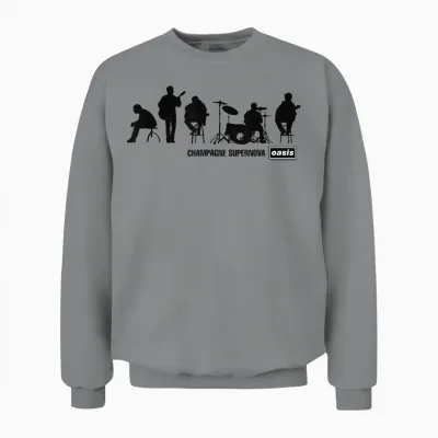 Oasis Band Silhouette on Blue Unisex Sweatshirt - Sport Grey