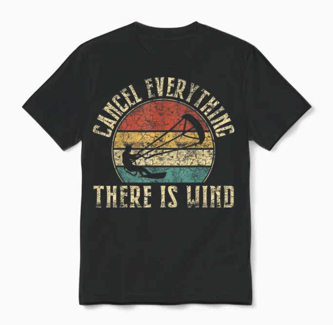Sag Alles Ab, Es Gibt Wind. T-Shirt, Black Unisex T-Shirt in Black