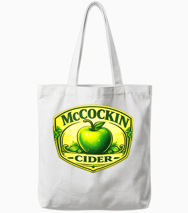 Mccockin Cider St Patrick’s Day Edition Irish Double Sided Tote Bags in White