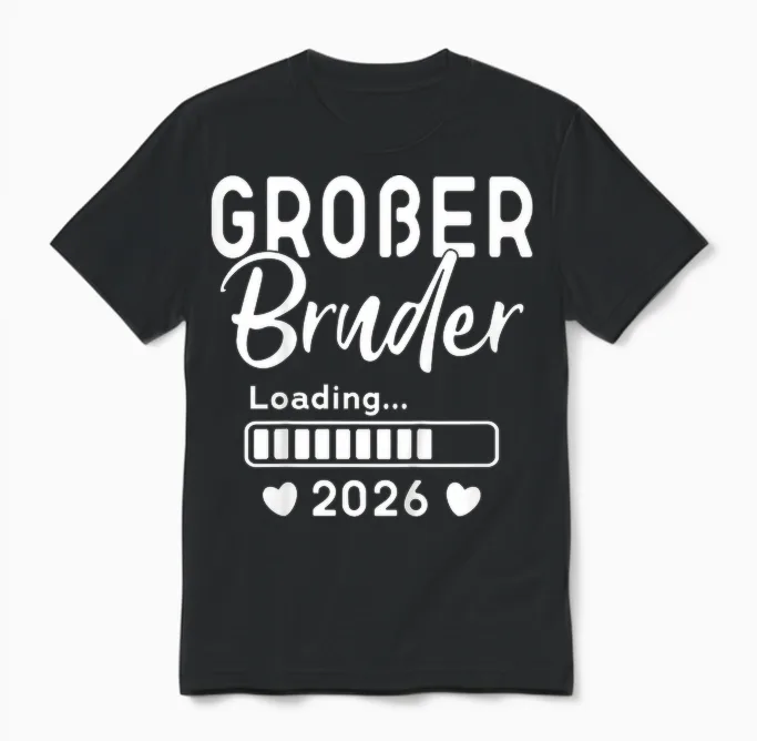 Children's Big Brother Loaded 2026 Ich Werde Großer Bruder 2026 T-Shirt, Black Unisex T-Shirt in Black