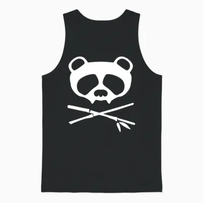 Panda Vampire Skull Unisex Tank Top - Black