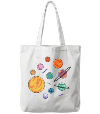 Solar System Planets Science Space Boys Girls Tote Bags - White