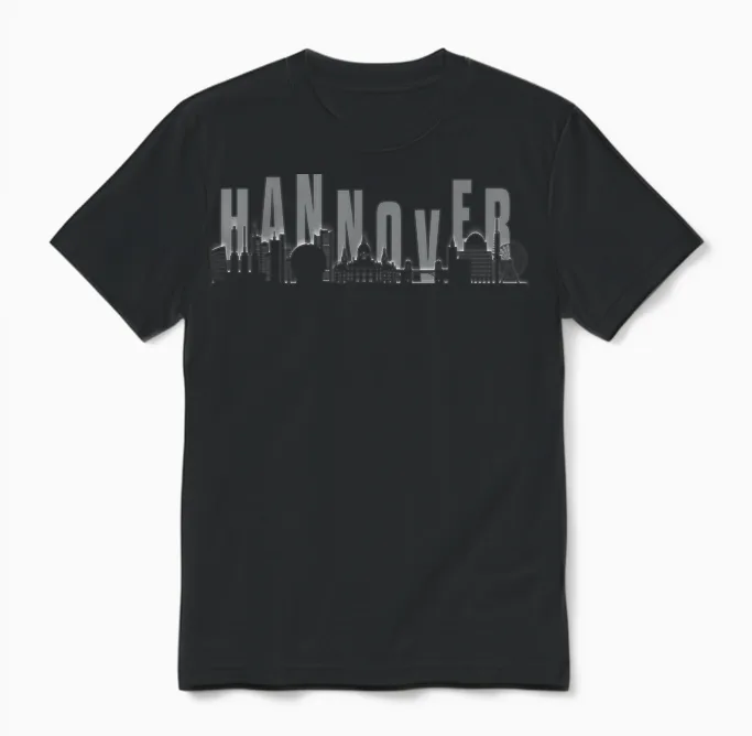 Hannover Skyline Design Unisex T-Shirt in Black