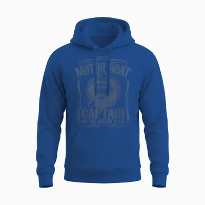 Motor Boat Captain Funny Pontoon Boating Motor Boatin Lake Unisex Hoodie - Royal