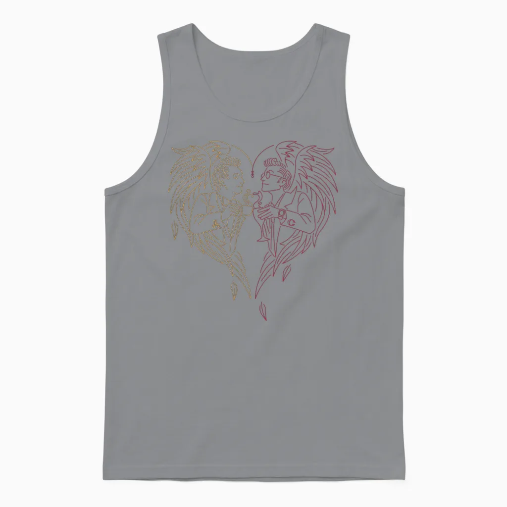 Good Omens - Ein Toast Auf Die Welt (gold Und Rot) Unisex Tank Top in Sport Grey