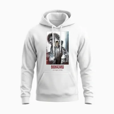 Resident Evil Requiem Leon ＆ Grace Art Fp(w) Unisex Hoodie - White