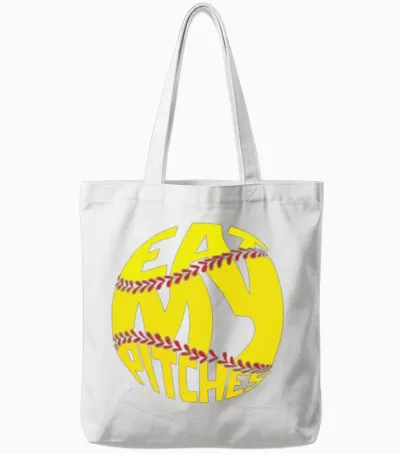 Softball Funny Tote Bags - White