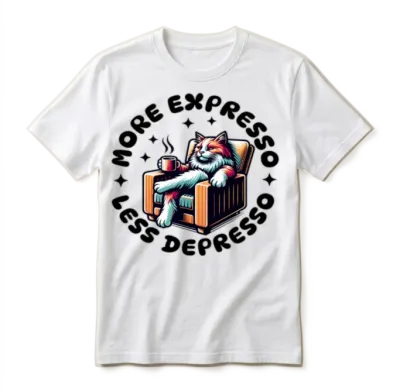 More Expresso Less Depresso Unisex T-Shirt - White