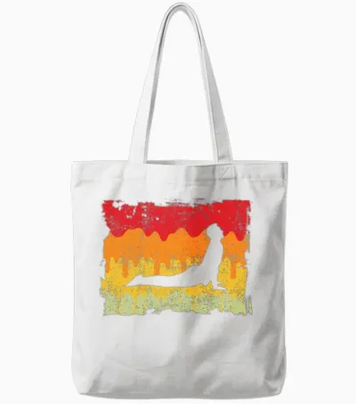 Yoga Retro Tote Bags - White