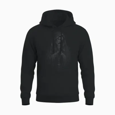 Heilige Mutter Maria Rosenkranz Katholisches Gebetssymbol Unisex Hoodie - Black