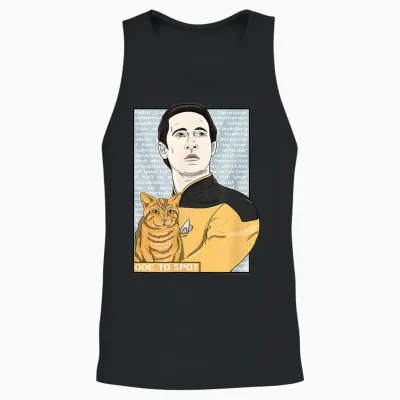 Star Trek: the Next Generation Data Ode to Spot Portrait Unisex Tank Top - Black