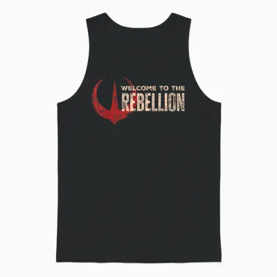Star Wars Andor "welcome to the Rebellion" Quote Rebel Logo Unisex Tank Top - Black
