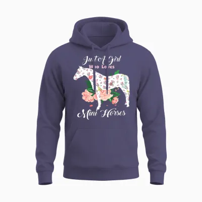 Just a Girl Who Loves Miniature Horses Unisex Hoodie - Heather Sport Dark Navy