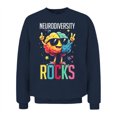 Autistic Autism Neurodiversity Rocks Unisex Sweatshirt - Navy