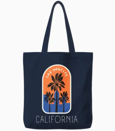 Retro Los Angeles California Tote Bags - Navy