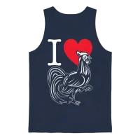 I Love Cock Comedy Funny Hen Do Joke Mens Ladies T Unisex Tank Top - Navy – 1