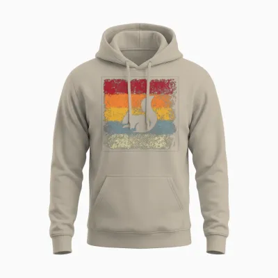 Squirrel Retro Unisex Hoodie - Sand