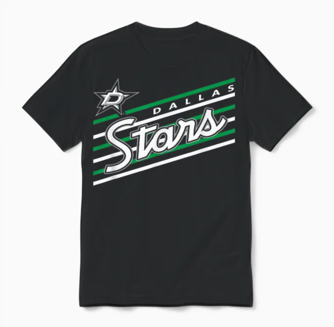 Dallas Stars Retro Performer Black Officially Licensed Unisex T-Shirt in Black